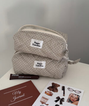 polka dot grey white