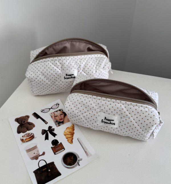 polka dot white grey