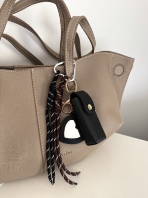 charm bag lipstick holder black