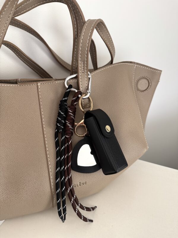 charm bag lipstick holder black