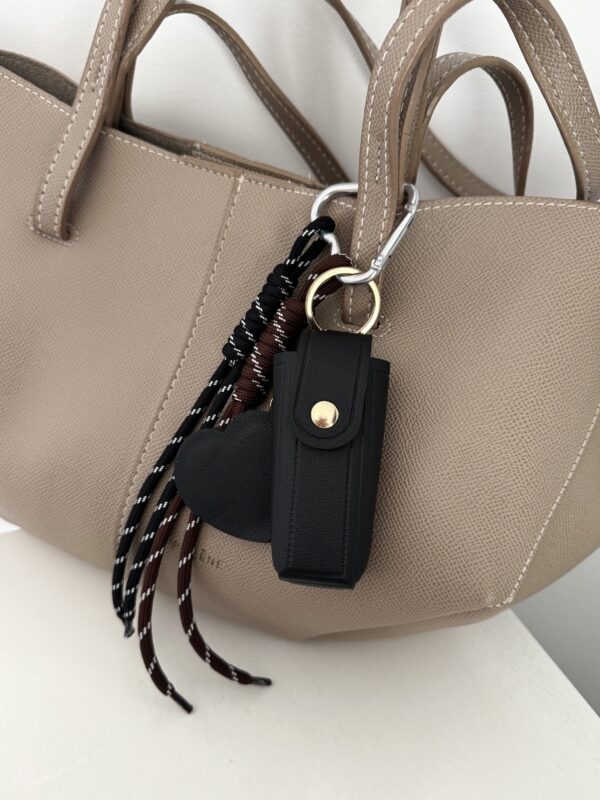 charm bag lipstick holder black