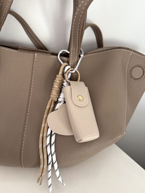 charm bag lipstick holder beige