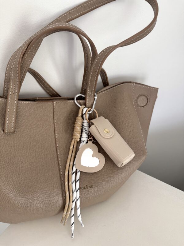 charm bag lipstick holder beige