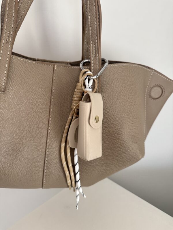 charm bag lipstick holder beige