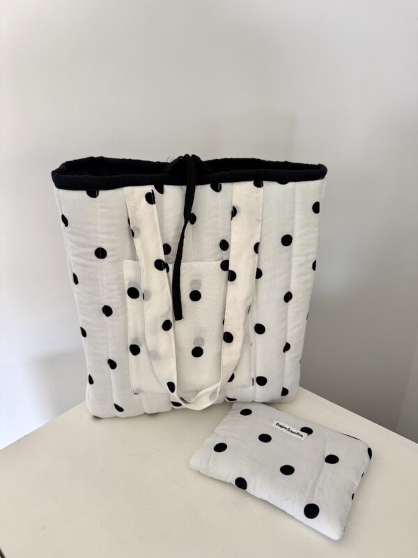 white black polka dots
