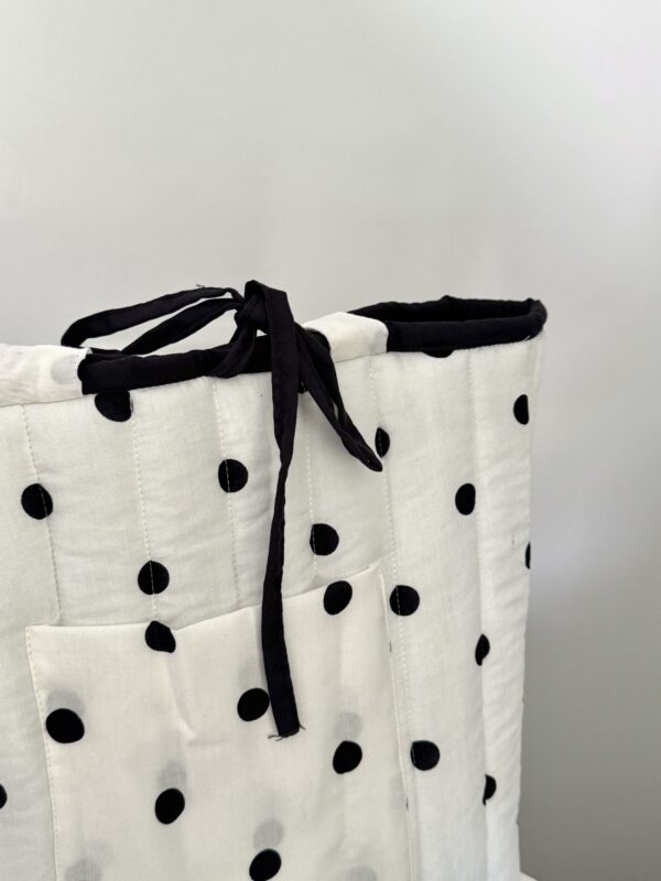 white black polka dots