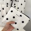 white black polka dots