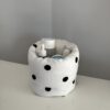 White black polka dots