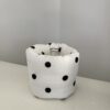 White black polka dots