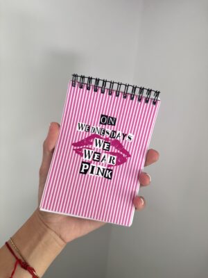 mini notebook pink wednesdays ( + page stickers offerte )
